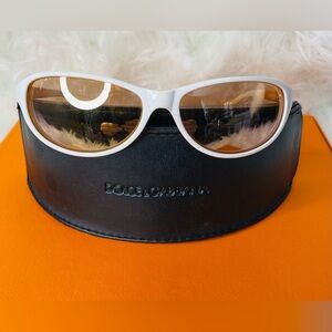 Dolce & Gabbana Authentic Sunglasses in White with Orange and Case